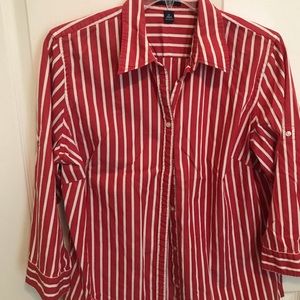 Red striped cotton shirt